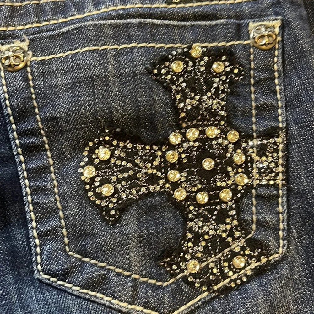 Miss Me Cross Embellished Pockets Skinny Jeans Women’s Size 25 - Picture 8 of 11